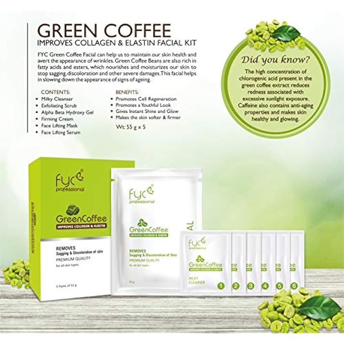 FYC PROFESSIONAL YAVI COSMETICS GREEN COFFEE FACIAL KIT - Image 2